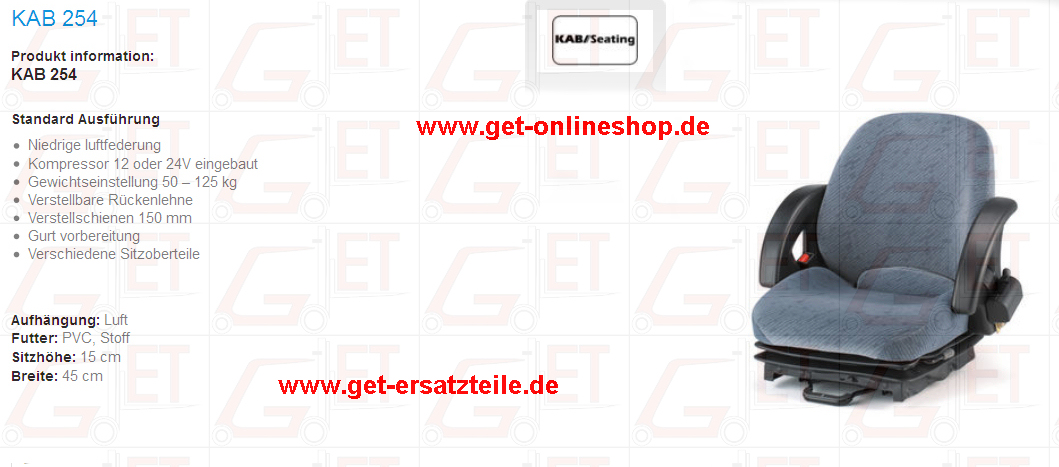 KAB_254_Stoff_PVC_Fahrersitz_GET_Gabelstapler_Ersatzteile